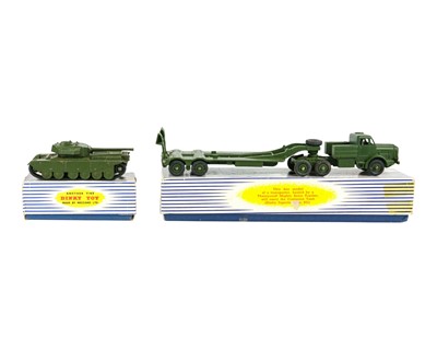 Lot 281 - Military Dinky Tank Transporter and Centurion Tank - boxed.