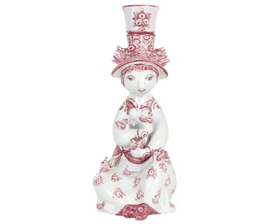 Lot 191 - A Bjorn Wiinblad figural pottery candlestick.