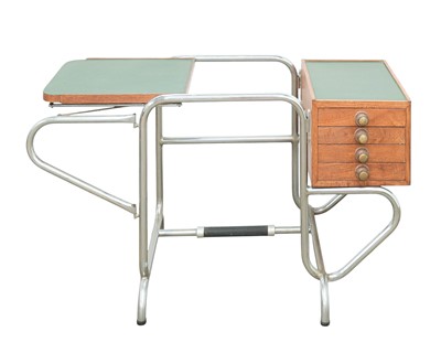 Lot 181 - A tubular steel typist's desk.