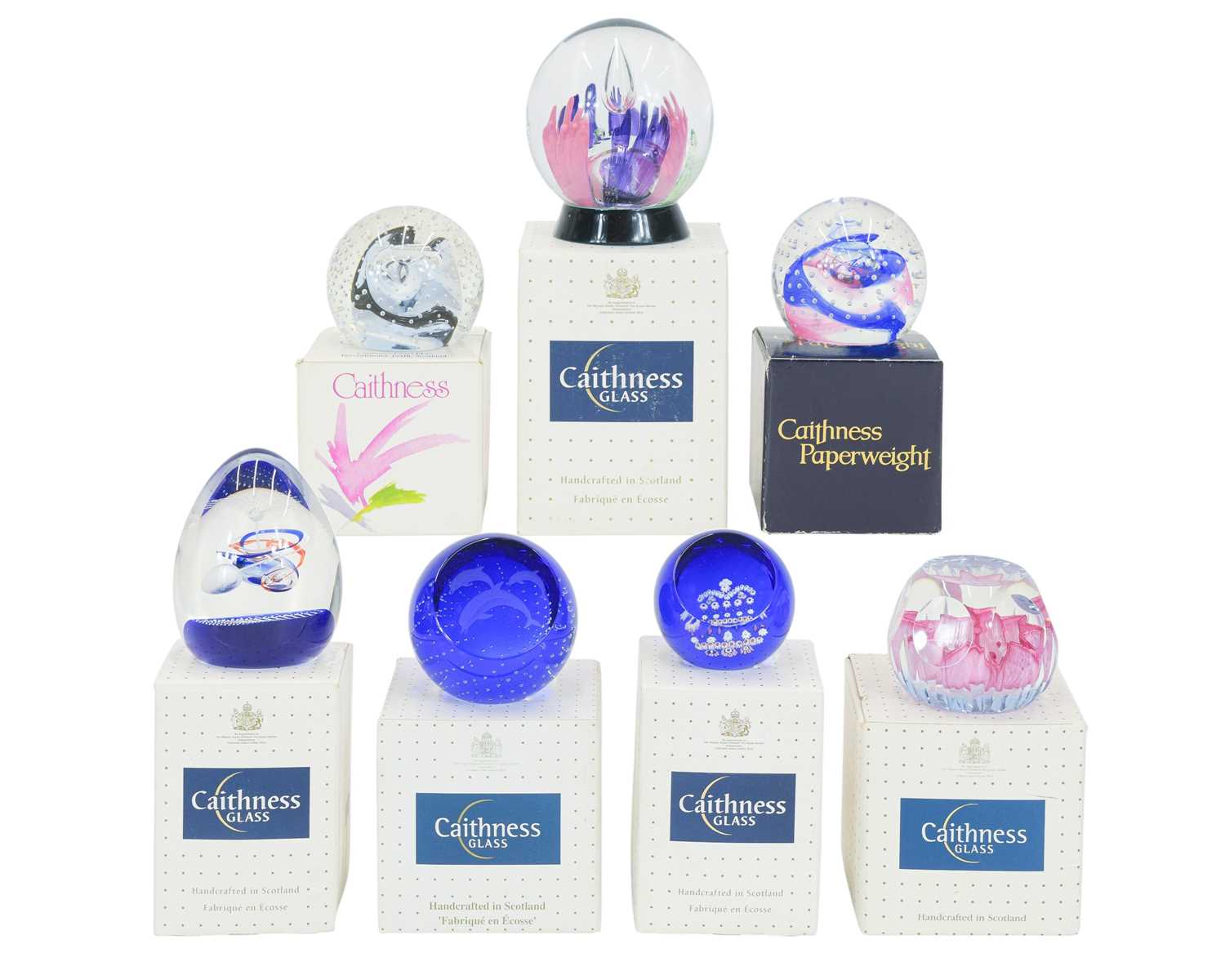 Lot 4 - A collection of Caithness Scotland paperweights.