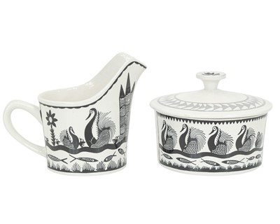 Lot 37 - Scottie Wilson (1888-1972) for Royal Worcester, a tea service for six.
