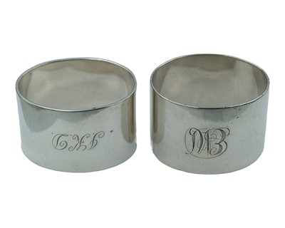 Lot 126 - Two George V silver napkin rings.
