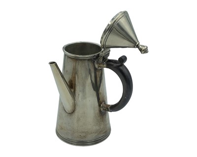 Lot 69 - A George V silver coffee pot by Thomas Bradbury & Sons Ltd.