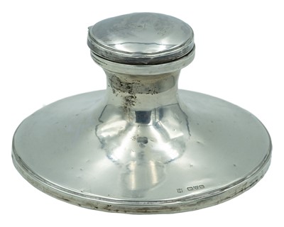 Lot 98 - A silver capstan inkwell by James Deakin & Sons.
