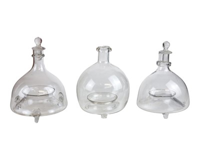 Lot 715 - Three Victorian glass wasp traps.