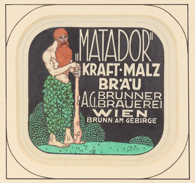 Lot 60 - The Vienna Secession, initialled M G, a design for a beer mat.