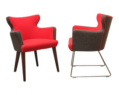 Lot 110 - Two similarly upholstered armchairs.