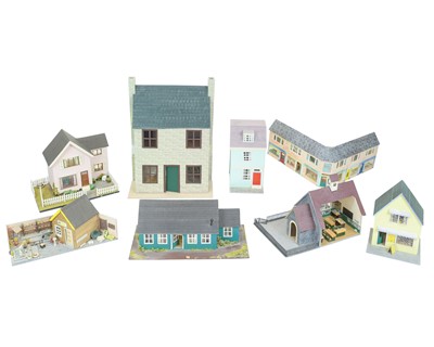Lot 308 - A collection of eight handmade model houses.