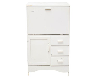 Lot 214 - A mid-century painted kitchen cabinet.