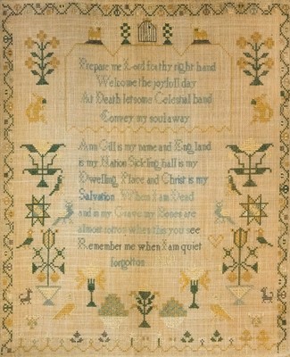 Lot 642 - A Regency silkwork sampler by Ann Gill, Sicklinghall.