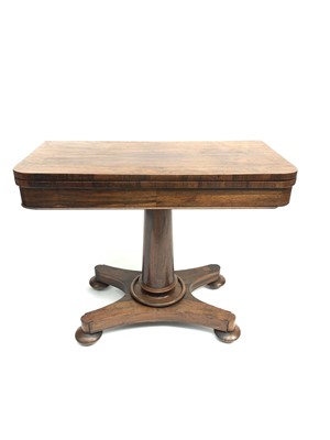Lot 3131 - An early Victorian rosewood fold top card...