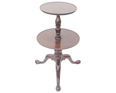 Lot 909 - A George III mahogany two tier dumb waiter.