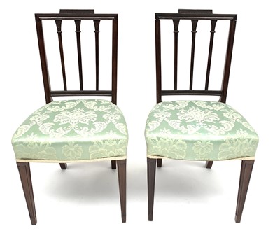 Lot 3011 - A pair of George III mahogany dining chairs,...