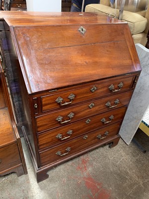 Lot 3063 - A George III mahogany writing bureau, with...