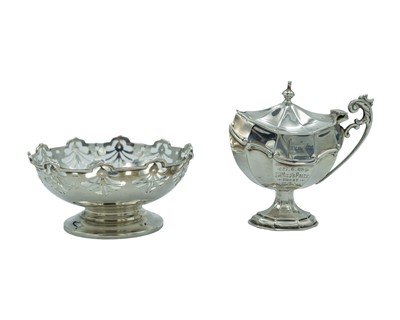 Lot 172 - A silver bonbon dish and mustard pot.