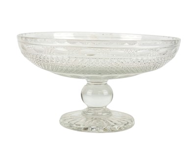 Lot 695 - A good quality Edwardian cut glass tazza.