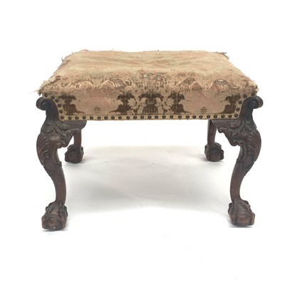 Lot 3079 - A George III style mahogany stool, with...