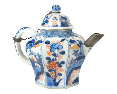 Lot 536 - A Chinese export 'Imari' teapot and cover.