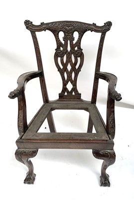 Lot 3205 - A George III style mahogany carver chair, with...