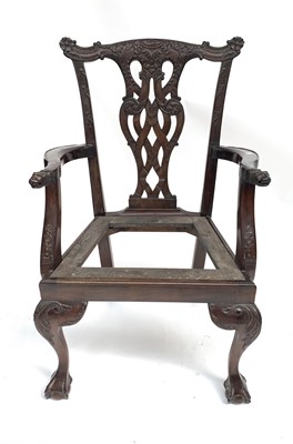 Lot 3104 - A George III style mahogany carver chair, with...