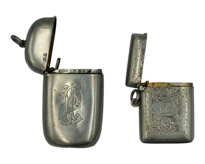 Lot 148 - A Victorian silver fob vesta case by Nathan & Hayes.