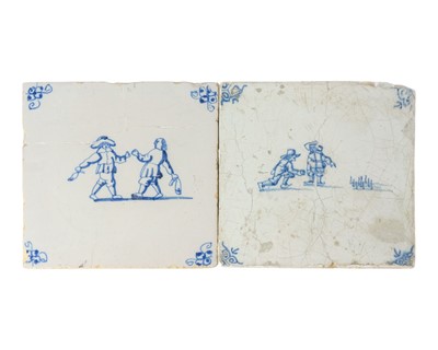 Lot 830 - Two 18th century Delft tiles.