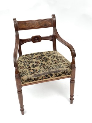 Lot 3162 - A William IV mahogany carver chair with bar...