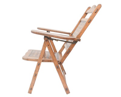 Lot 912 - A stylish Victorian inlaid oak folding occasional chair.