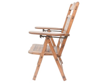 Lot 912 - A stylish Victorian inlaid oak folding occasional chair.