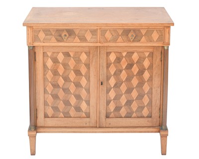 Lot 881 - A 19th century mahogany, crossbanded and parquetry inlaid side cabinet.