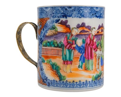 Lot 503 - A Chinese export cylindrical mug.
