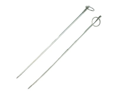 Lot 134 - A pair of George III silver skewers by William Eley I & William Fearn.