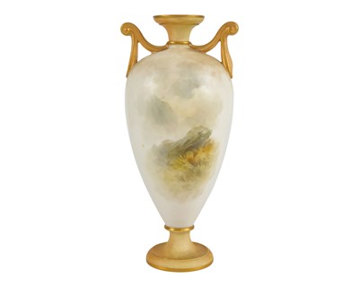 Lot 712 - A Royal Worcester porcelain baluster vase.
