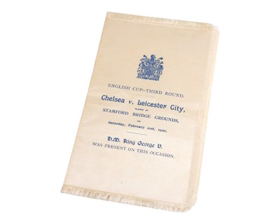 Lot 401 - A silk VIP Chelsea FA Cup Programme, 1920.