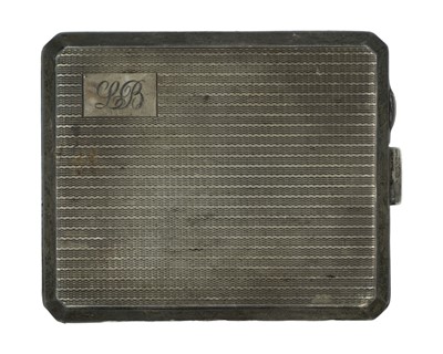 Lot 87 - A George V heavy silver engine turned cigarette case.