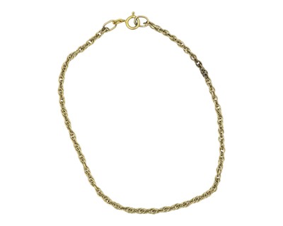 Lot 89 - A 9k yellow gold rope chain bracelet by Excalibur Jewellery Ltd.
