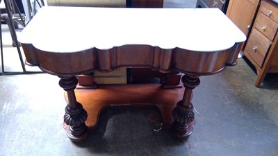 Lot 3146 - A Victorian marble top mahogany washstand,...
