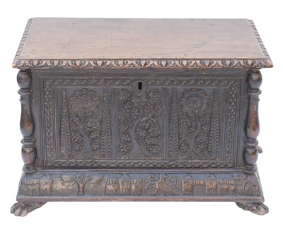 Lot 823 - An Italian walnut small coffer.