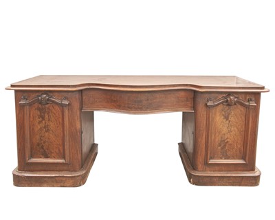 Lot 917 - A Victorian mahogany twin pedestal sideboard.