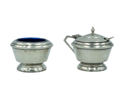 Lot 168 - A silver mustard pot and salt cellar by George Boot.