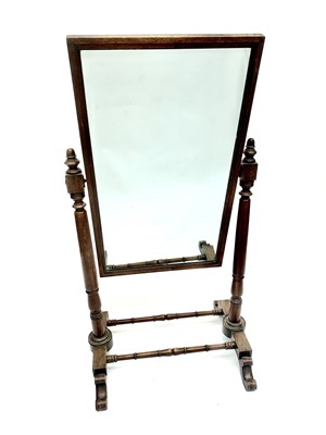 Lot 3008 - A Regency mahogany cheval mirror with...
