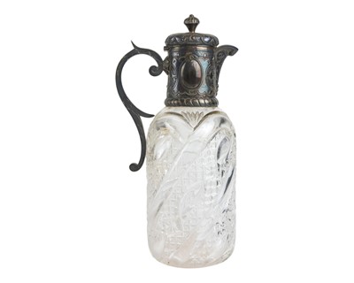 Lot 467 - A Victorian silver mounted cut glass claret jug.