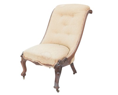 Lot 864 - A Victorian rosewood salon chair