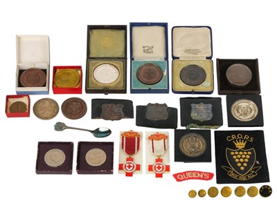 Lot 149 - Badges, Buttons and Medals including Red Cross Society.