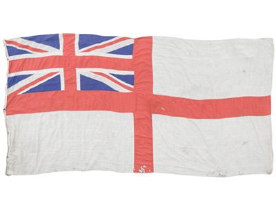 Lot 421 - A large Royal Navy linen ensign.