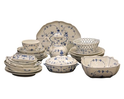 Lot 721 - A collection of Royal Copenhagen blue fluted porcelain.