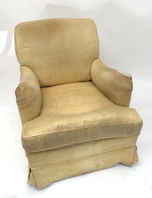 Lot 3015 - An upholstered armchair, stamped and labelled...