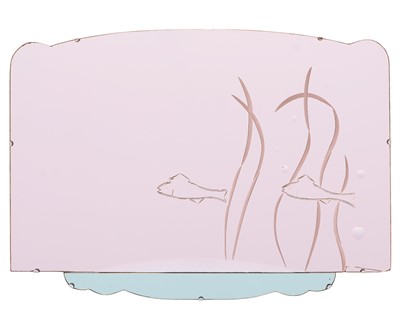 Lot 792 - An Art Deco frameless copper finish wall mirror.