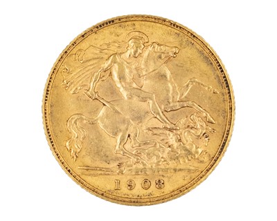 Lot 46 - GB - An Edward VII 1908 half sovereign gold coin.