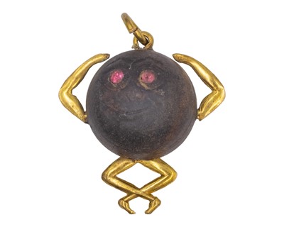 Lot 214 - A WWI 9k gold "Touch Wud" soldier's good luck charm.
